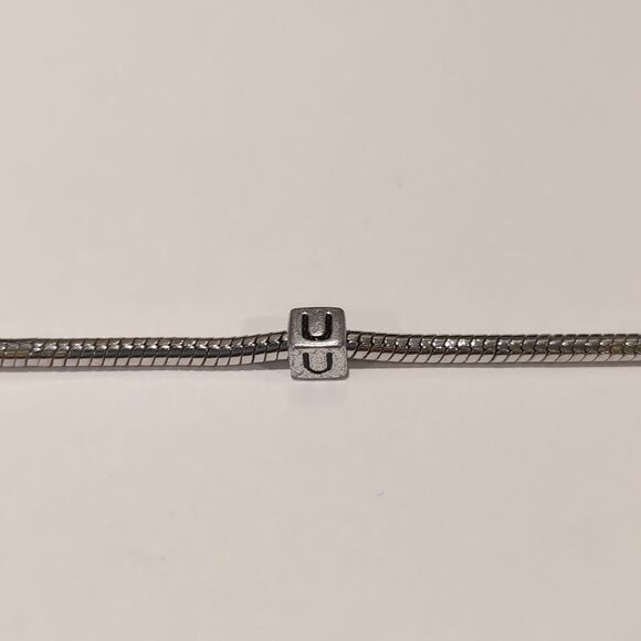 Silver U Spacer Charm for Pandora Style Bracelet - Picture 3 of 5